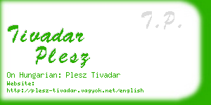 tivadar plesz business card